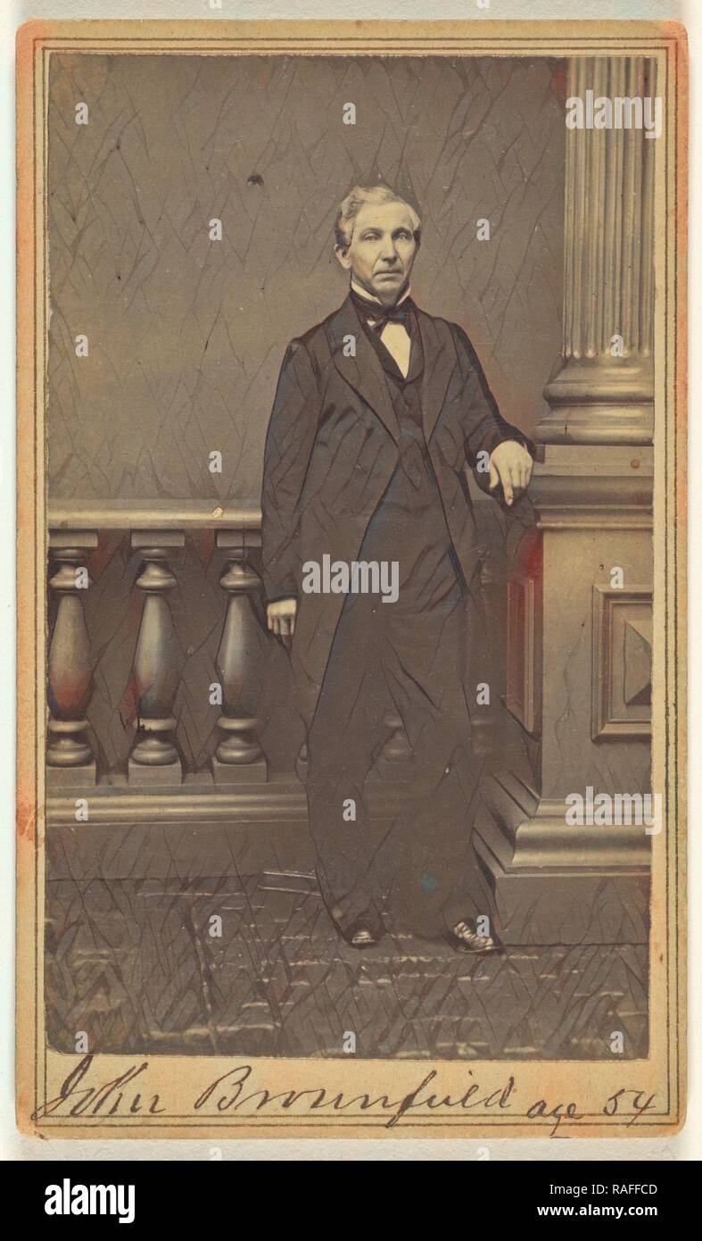John Brownfield age 54, Gibbon (American, active 1860s), 1870 - 1875, Albumen silver print. Reimagined Stock Photo