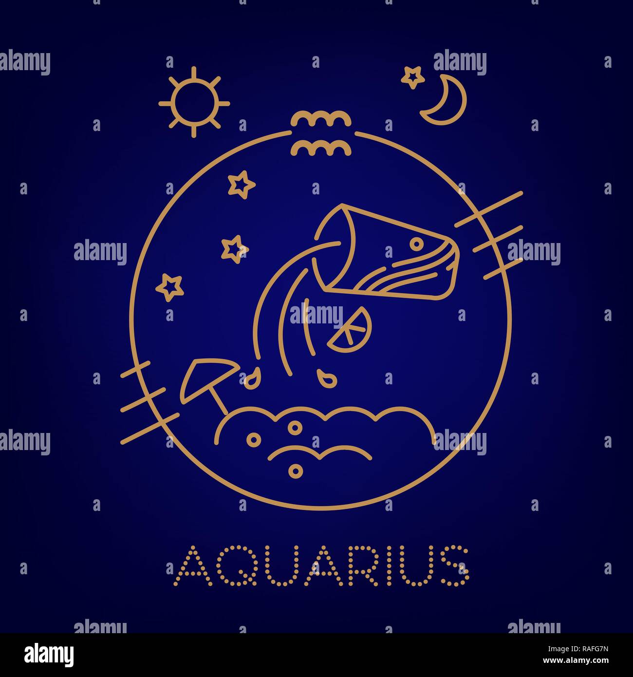 Aquarius zodiac vector sign, logo, tattoo or illustration. Food ...