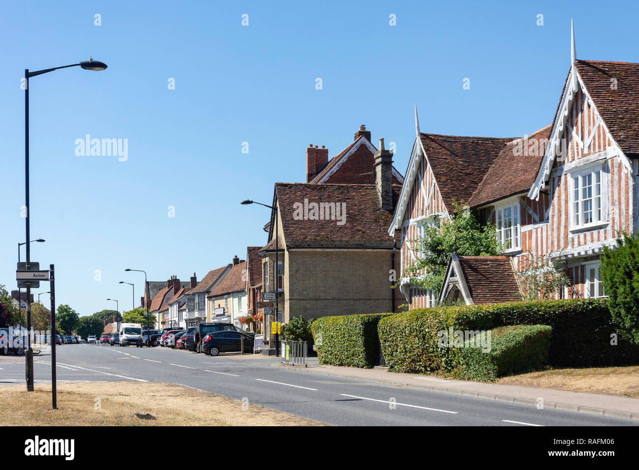 Hall Street, Long Melford, Suffolk, England, United Kingdom Stock Photo