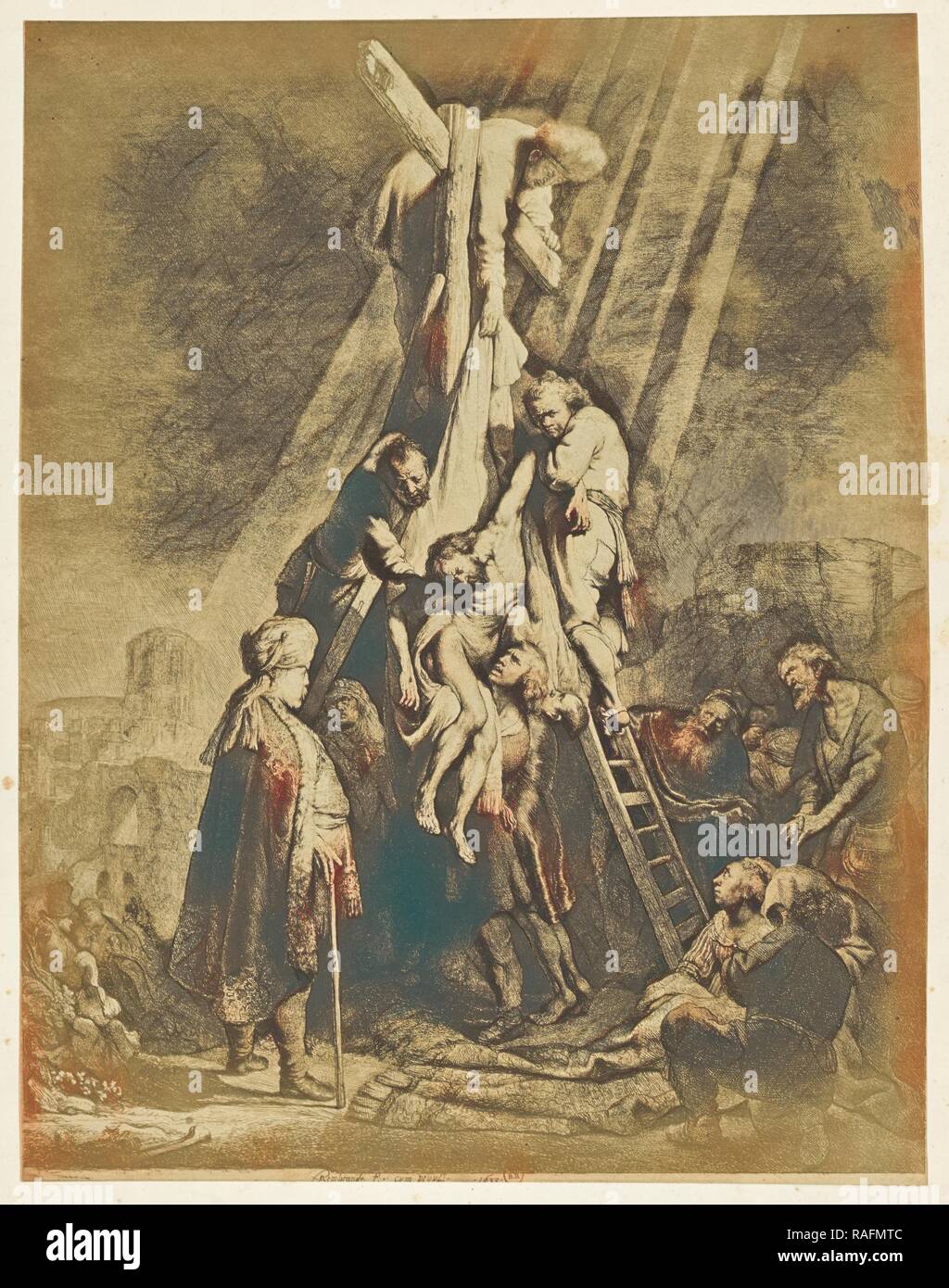 La Grande Descente de Croix, Bisson Frères (French, active 1840 - 1864), Paris, France, 1858, Salted paper print, 43. reimagined Stock Photo