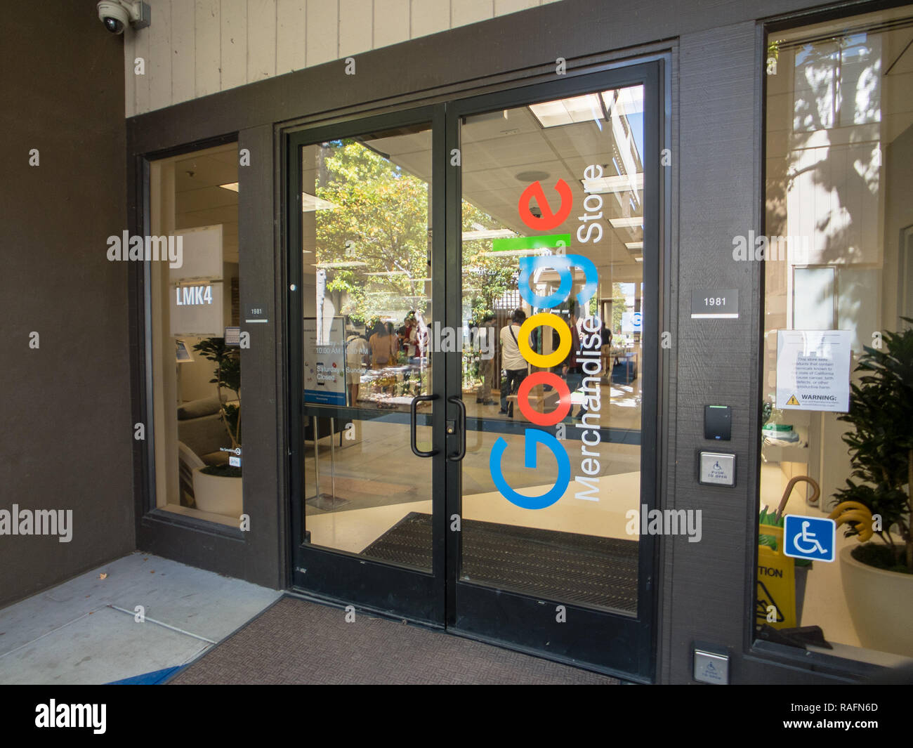 Google gift shop in Googleplex headquarters main office Stock Photo