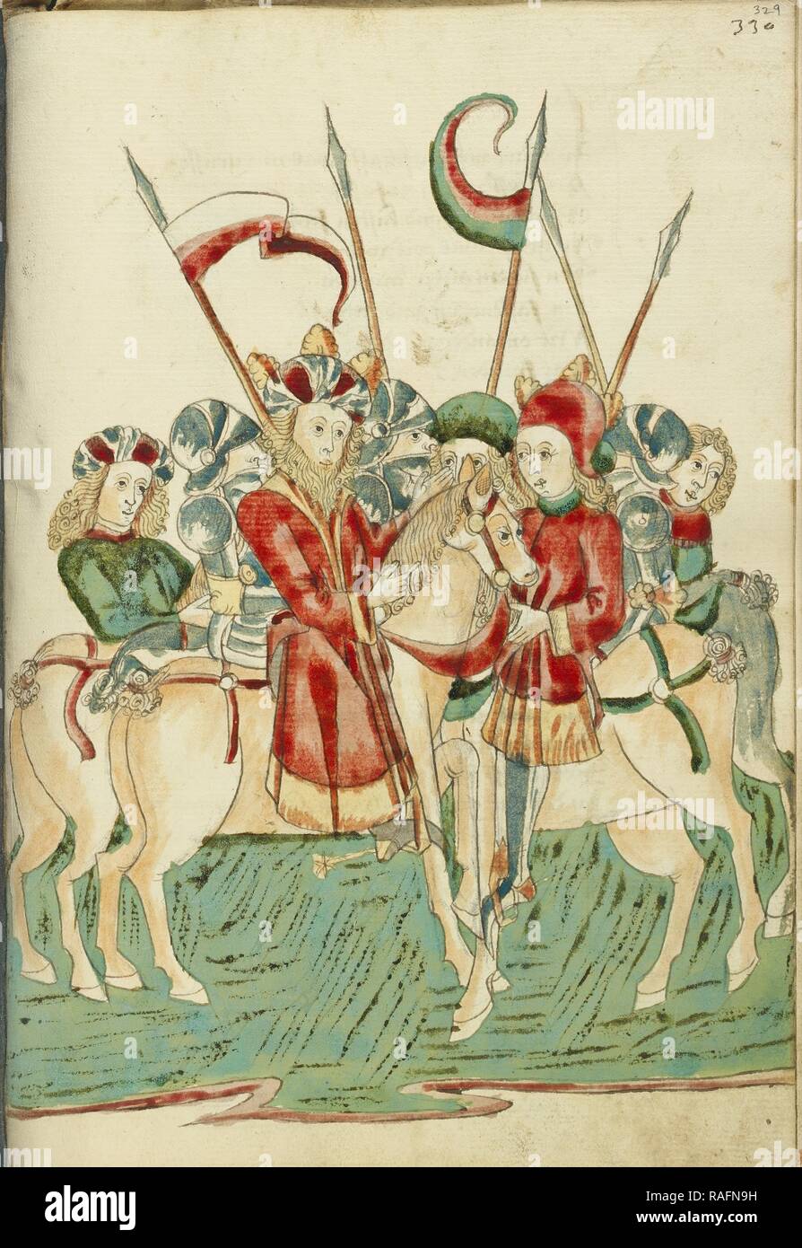 king-avenir-and-josaphat-meet-on-horseback-with-attendants-follower