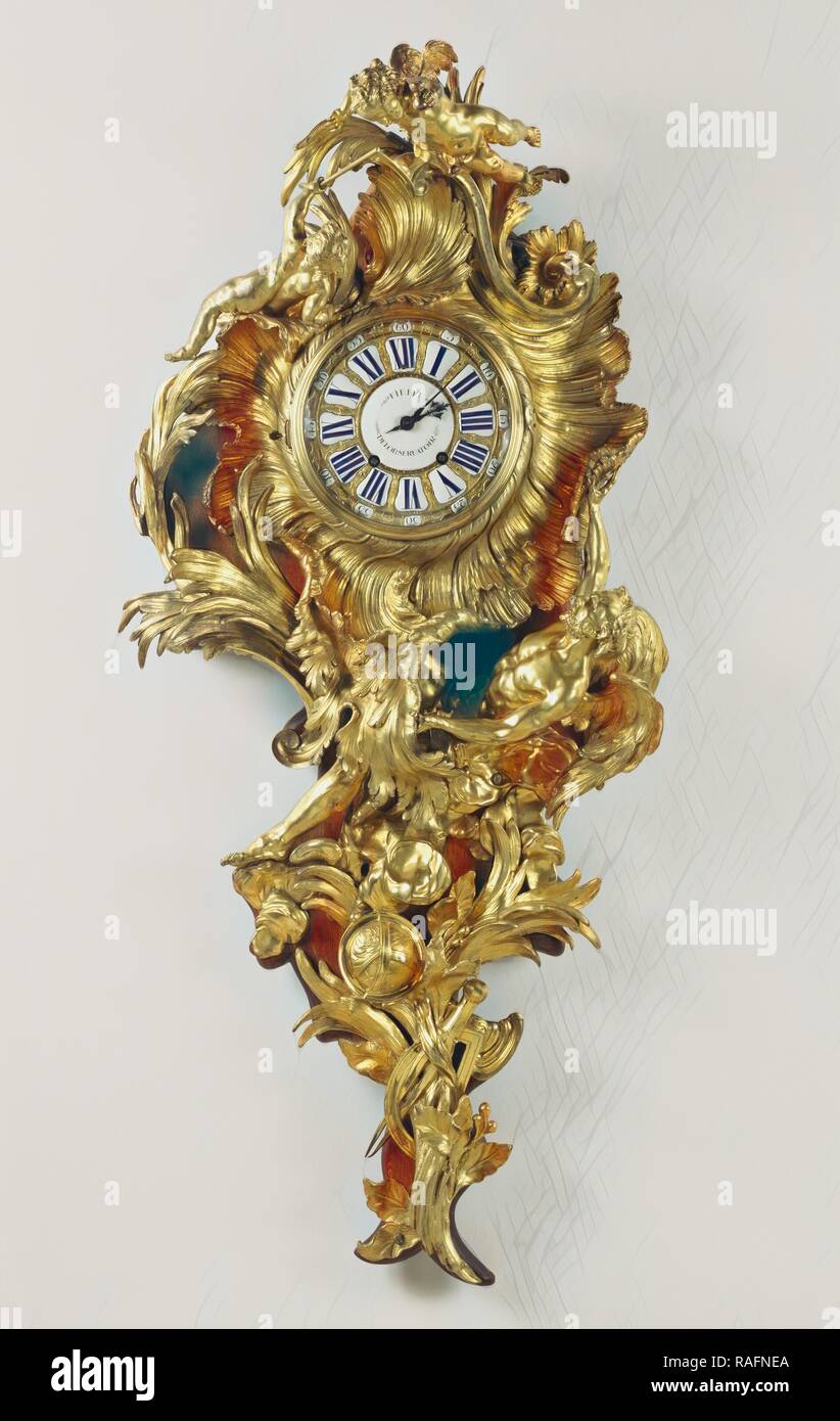 Wall Clock (Pendule à Répétition), case possibly after a design by Juste-Aurèle Meissonnier (French, born Italy, 1695 reimagined Stock Photo