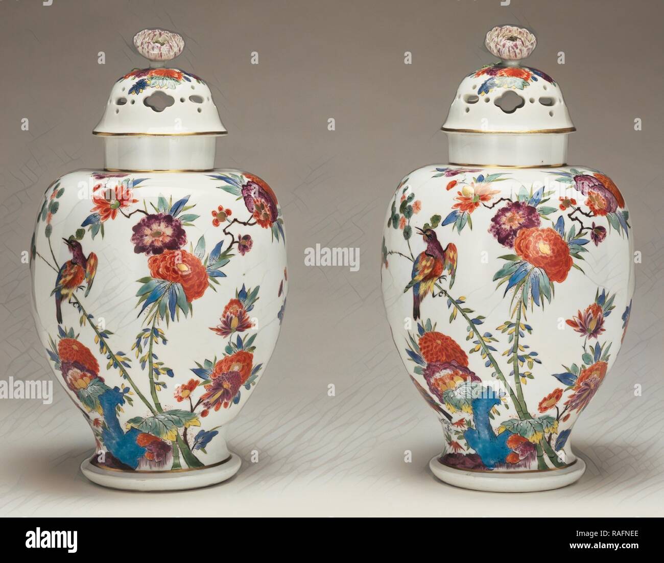 Pair of Lidded Vases, Meissen Porcelain Manufactory (German 
