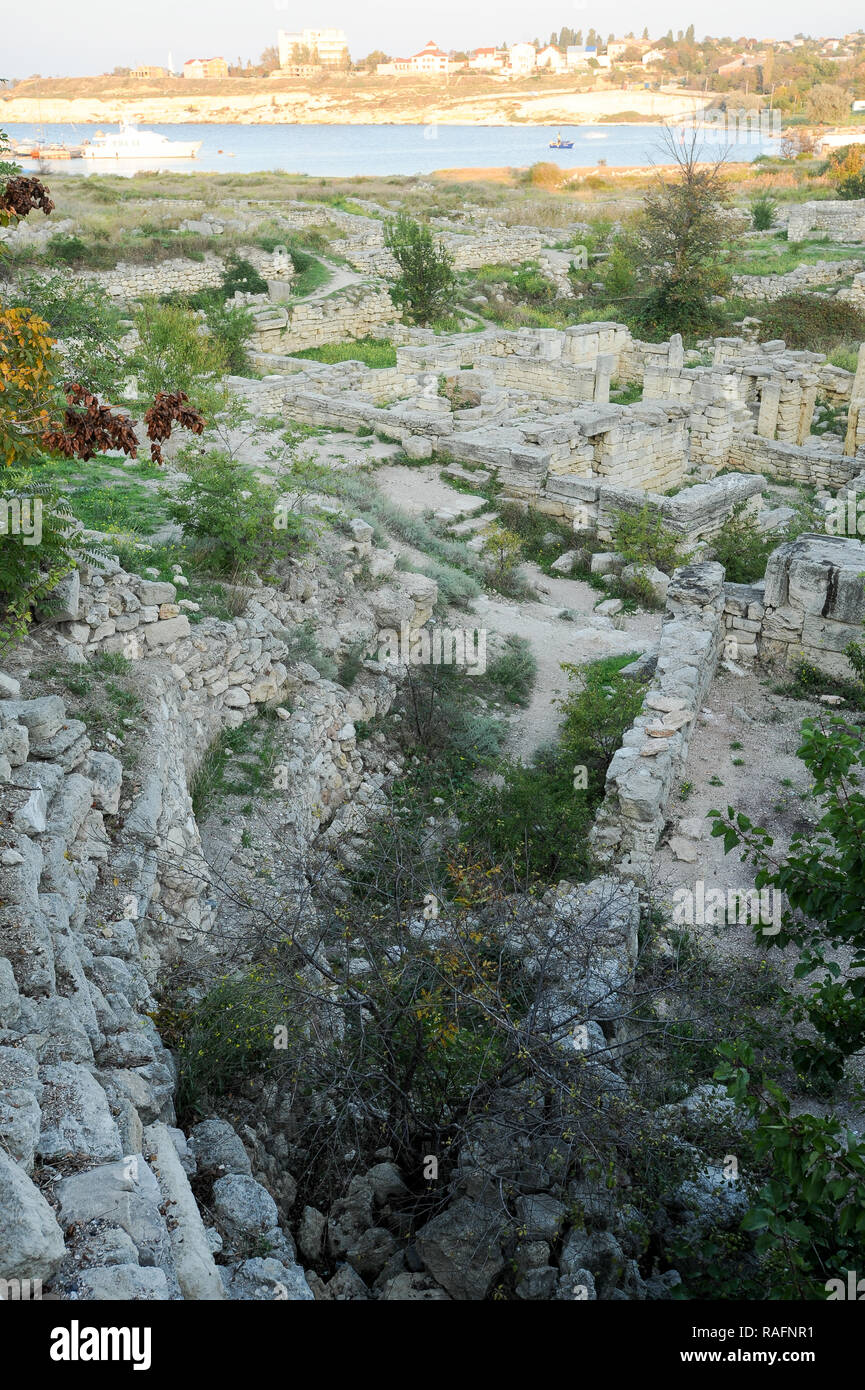 Roman defensive walls from II century with towers and Zenon tower of