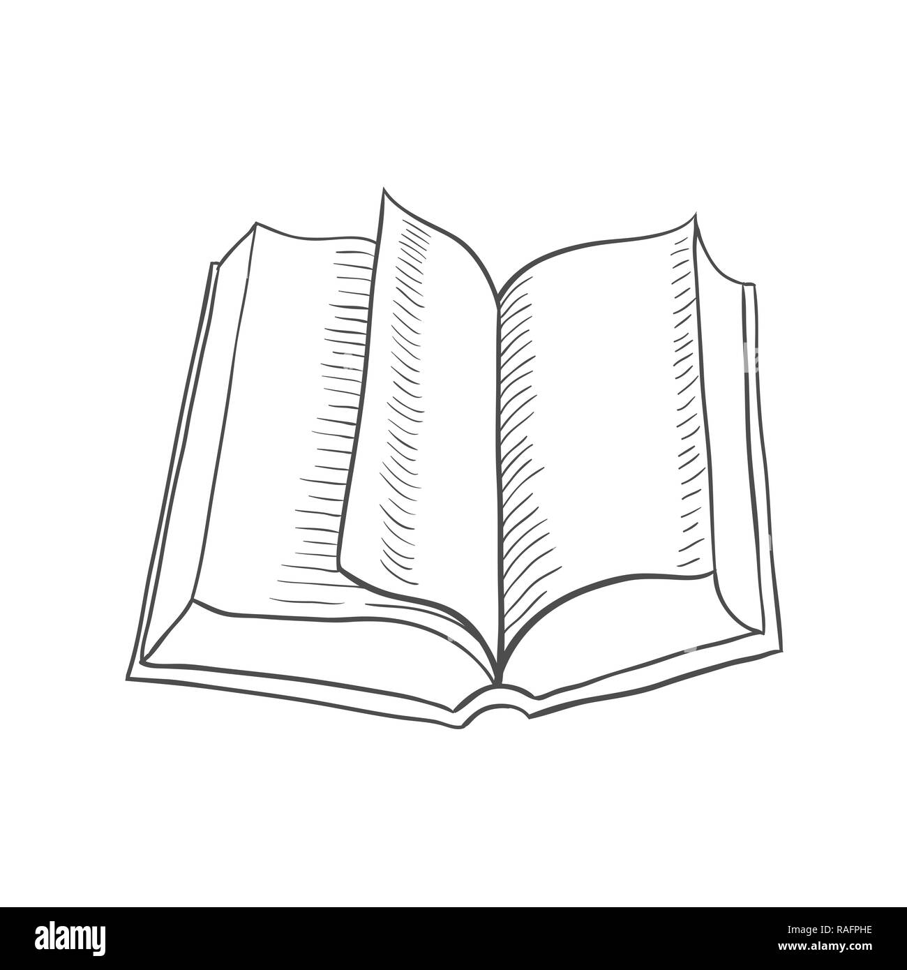 Open Book, Hand-drawing. Vector Illustration. Stock Vector