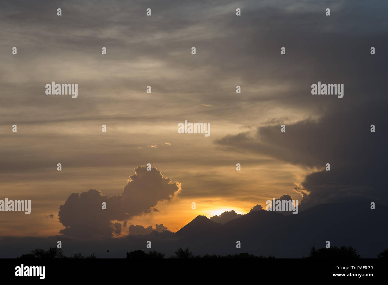 Volcan de Izalco, Cerro Verde y Volcan de Santa Ana (Ilamatepec) Stock Photo