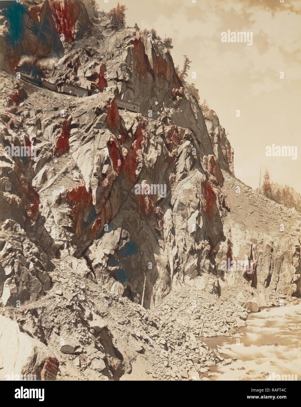 Cañon of the Rio de Las Animas Perdidas, William Henry Jackson (American, 1843 - 1942), 1886, Albumen silver print reimagined Stock Photo