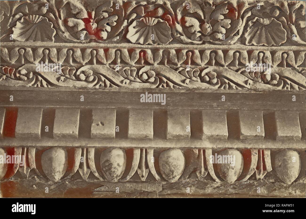 Cornice with egg and arabesque details, Rome, Italy, about 1870 - 1890 ...