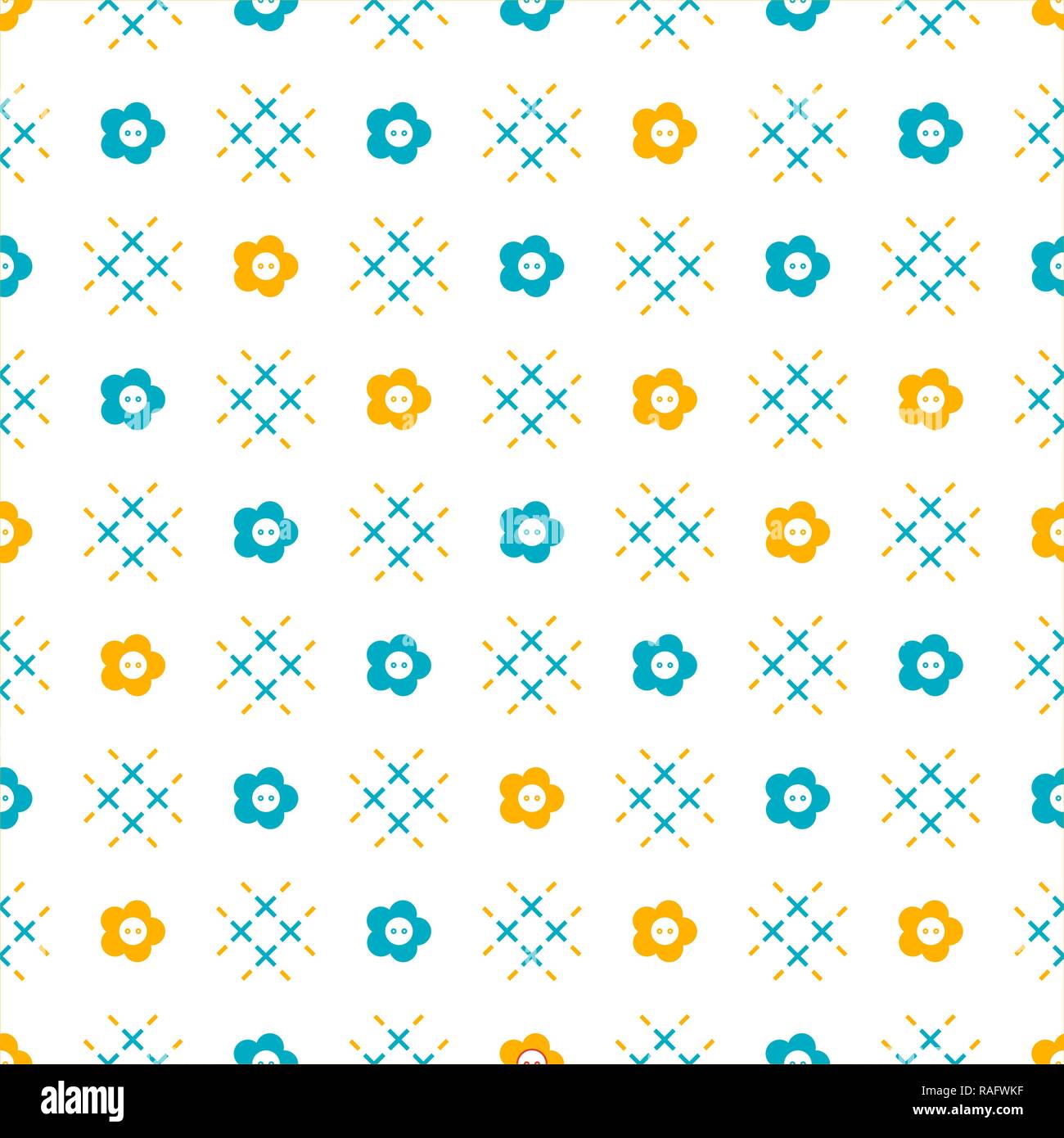 Seamless pattern with buttons. Sewing and needlework background. Template for design, fabric, print. Stock Vector