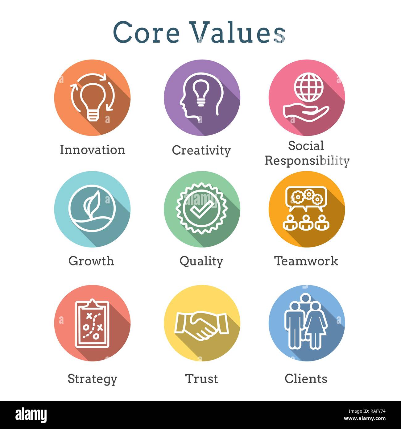 Core Values Outline or Line Icon Conveying Integrity & Purpose Stock ...