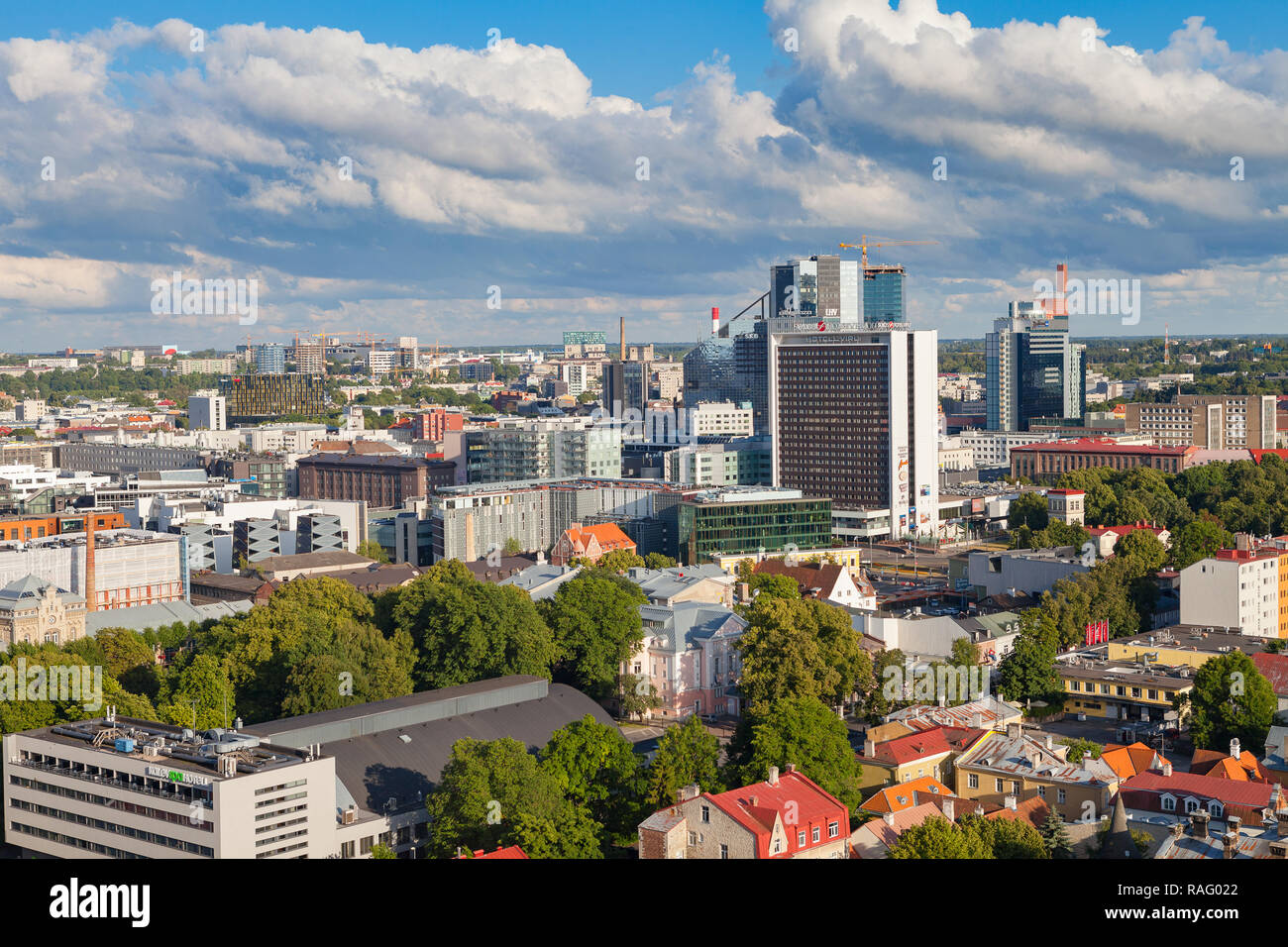 TALLINN, ESTONIA - AUGUST 1, 2017: Modern architecture: hotels and business centers Stock Photo