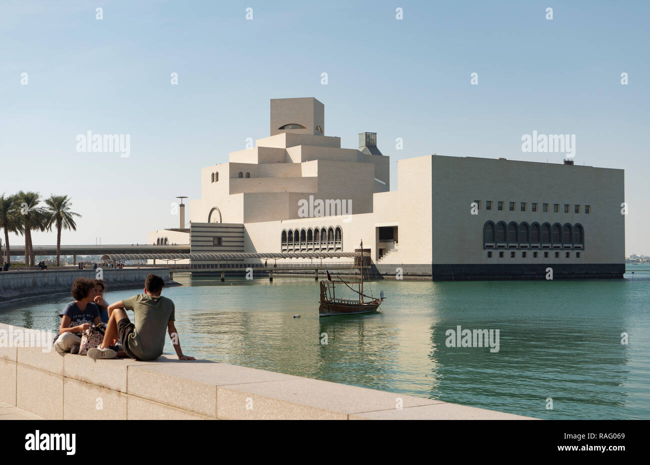 View of Museum of Islamic Art in Doha, Qatar. Architect IM Pei Stock Photo