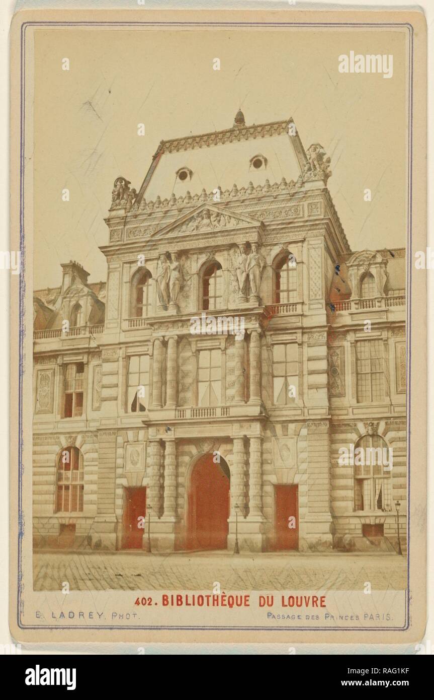Bibliotheque du Louvre, Ernest Ladrey (French, active Paris, France 1860s), about 1880, Albumen silver print reimagined Stock Photo