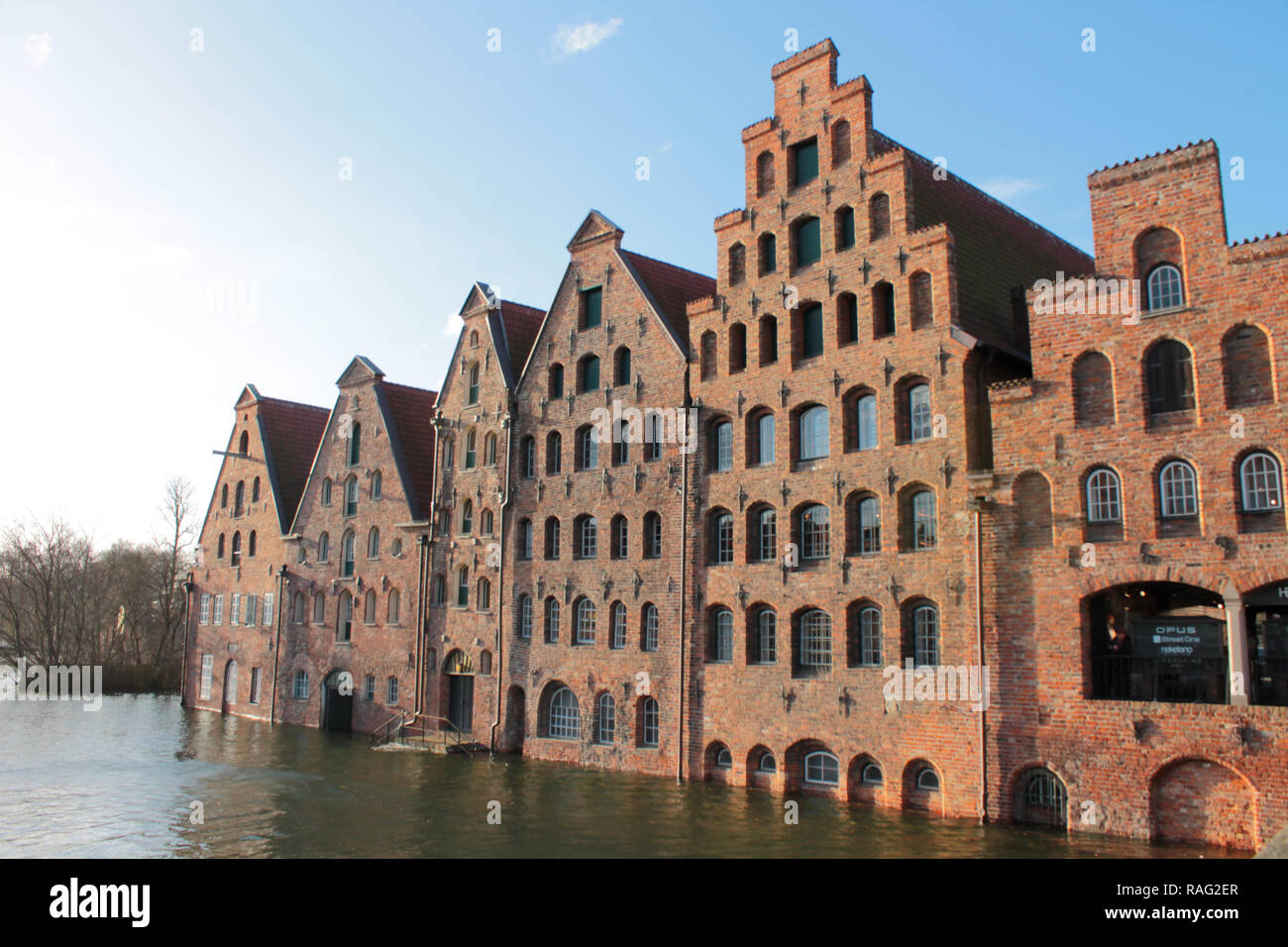 Hochwasser in Lübeck 2.1.19 Stock Photo