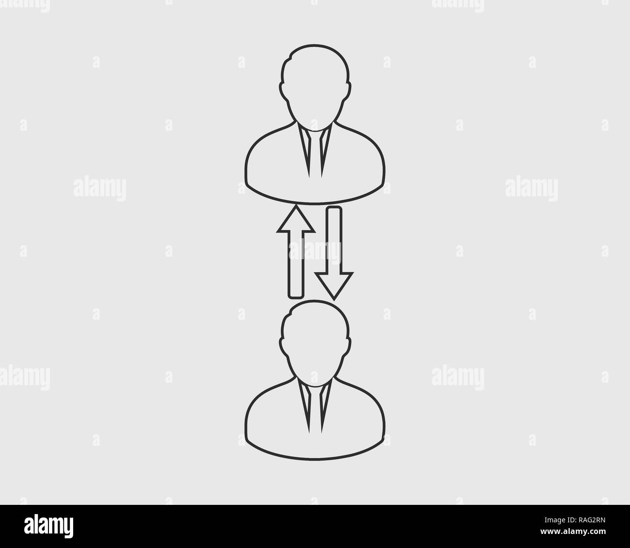 Replace Worker line Icon on gray background Stock Vector