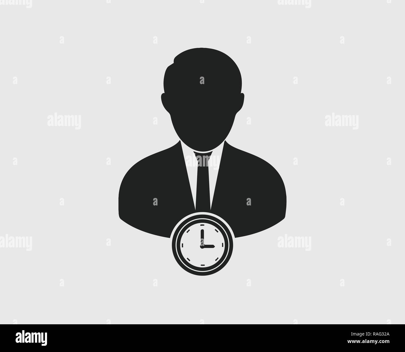 Schedule manager icon on gray background. Flat style vector EPS. Stock Vector