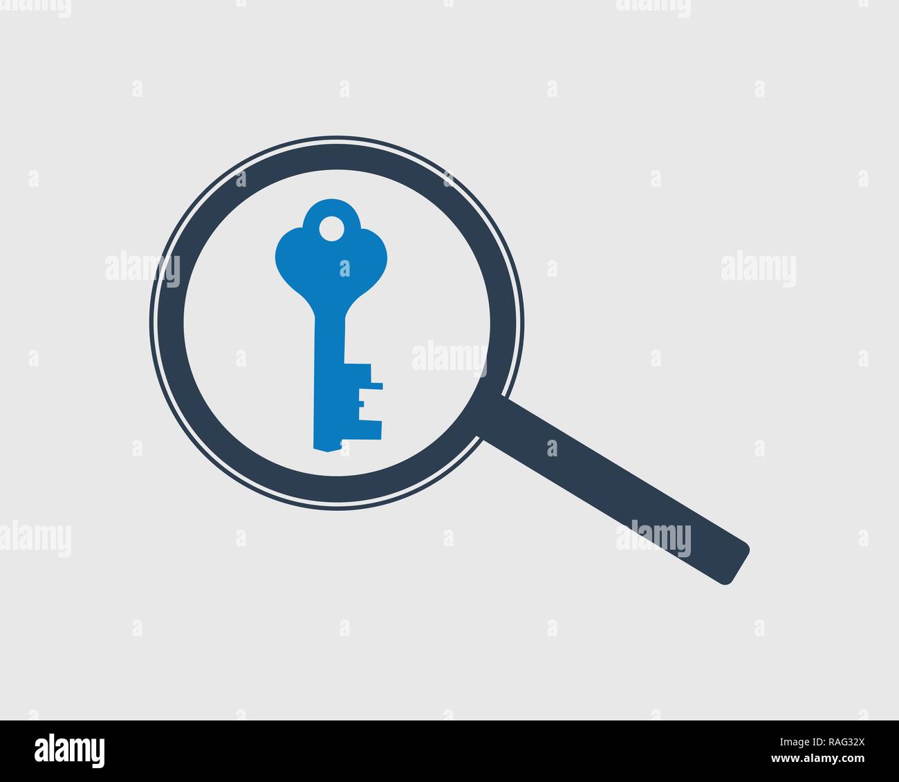 Search keyword icon on gray background. Flat style vector EPS. Stock Vector