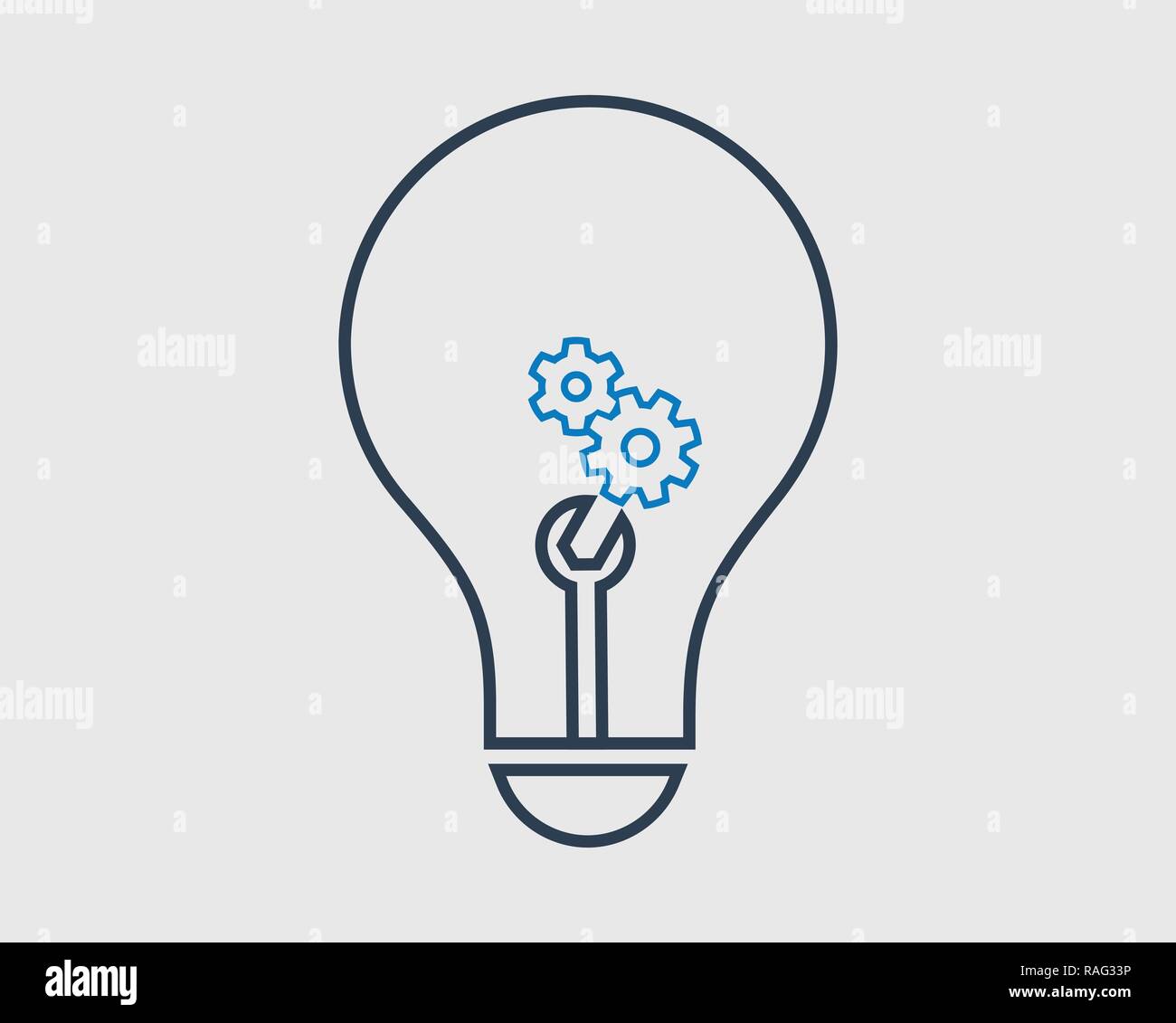 Technical Service flat icon on gray background Stock Vector