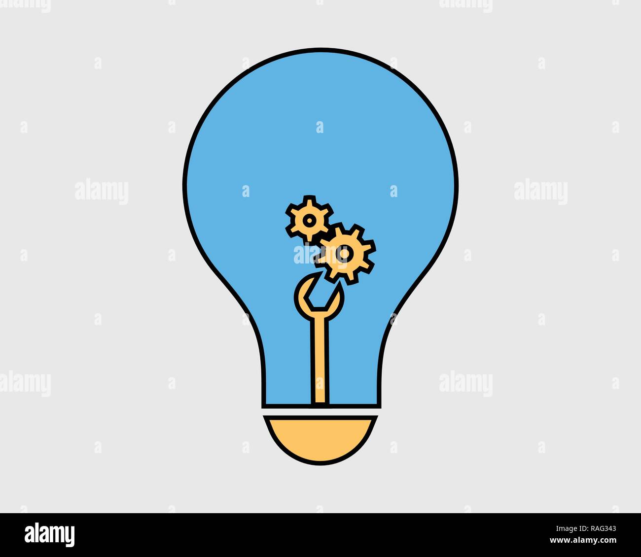 Technical Service colorful icon on gray background Stock Vector