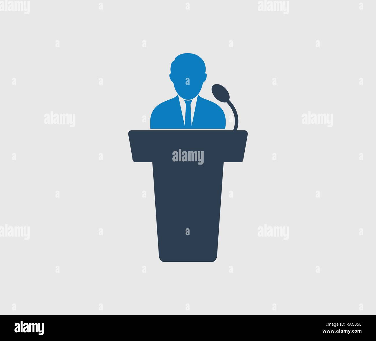 Speaker icon on gray background. Flat style Vector EPS. Stock Vector