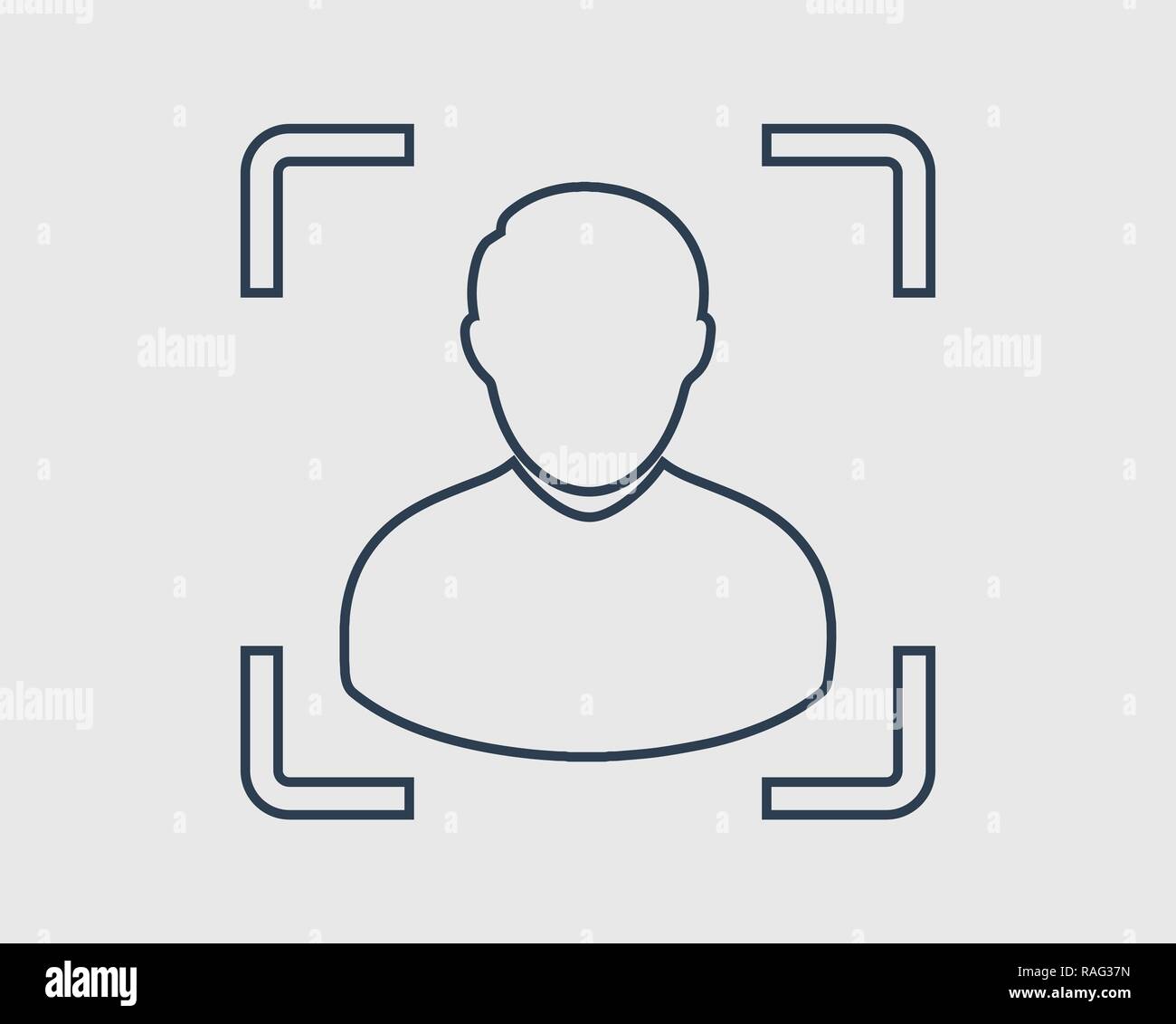 Target audience line icon on gray background. Stock Vector