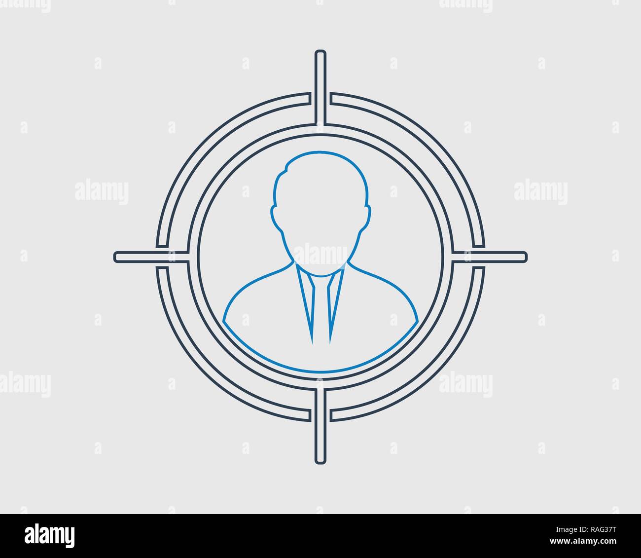 Target audience line icon on gray background. Stock Vector