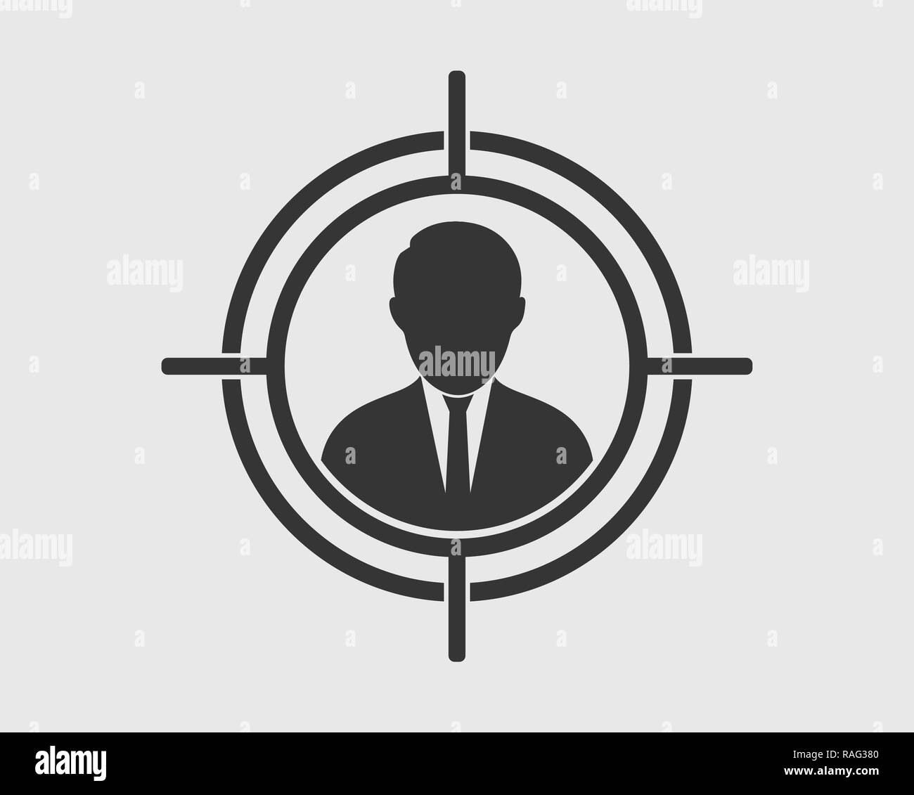 Target audience icon on gray background. Flat Icon vector eps Stock ...