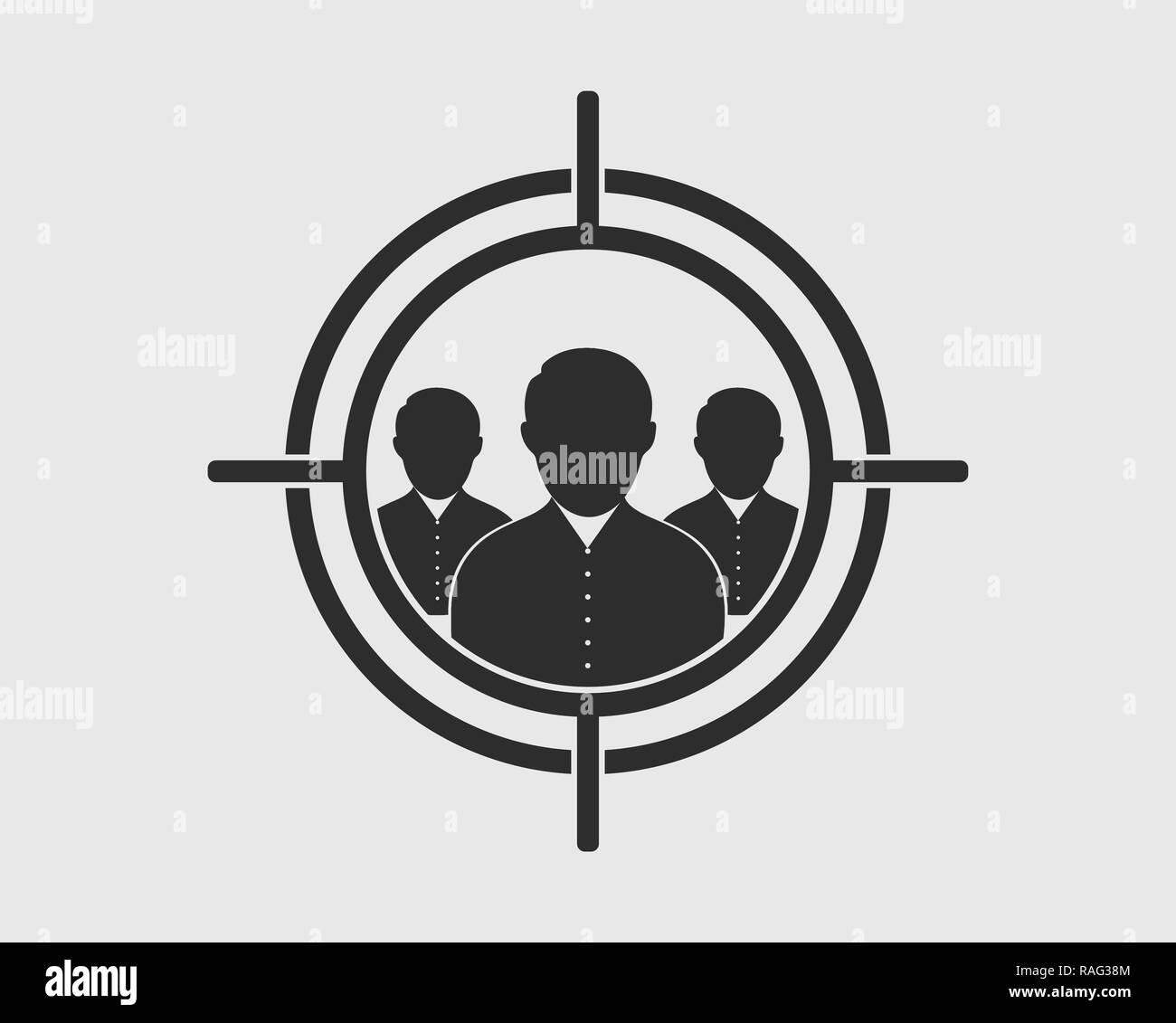 Target users icon on gray background. Flat Icon vector eps Stock Vector ...