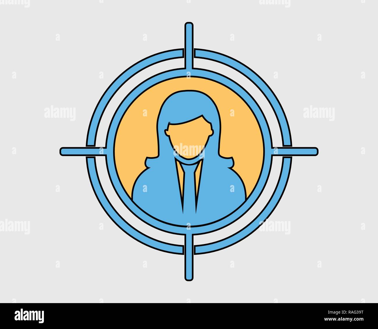 Colorful Target audience icon on gray background. Stock Vector