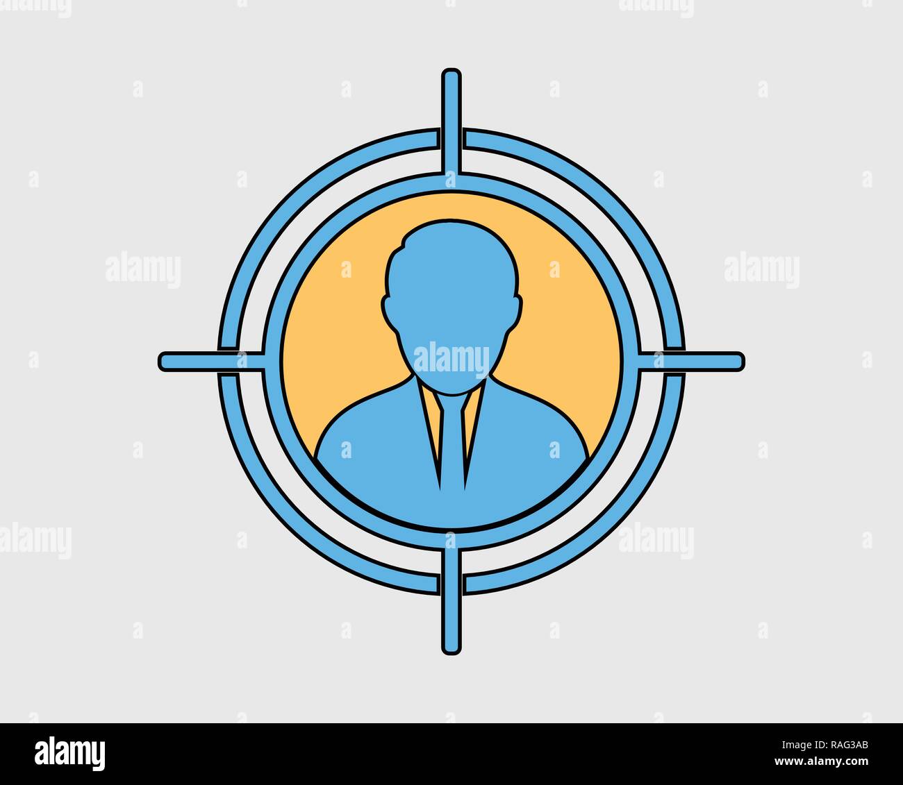 Colorful Target audience icon on gray background. Stock Vector