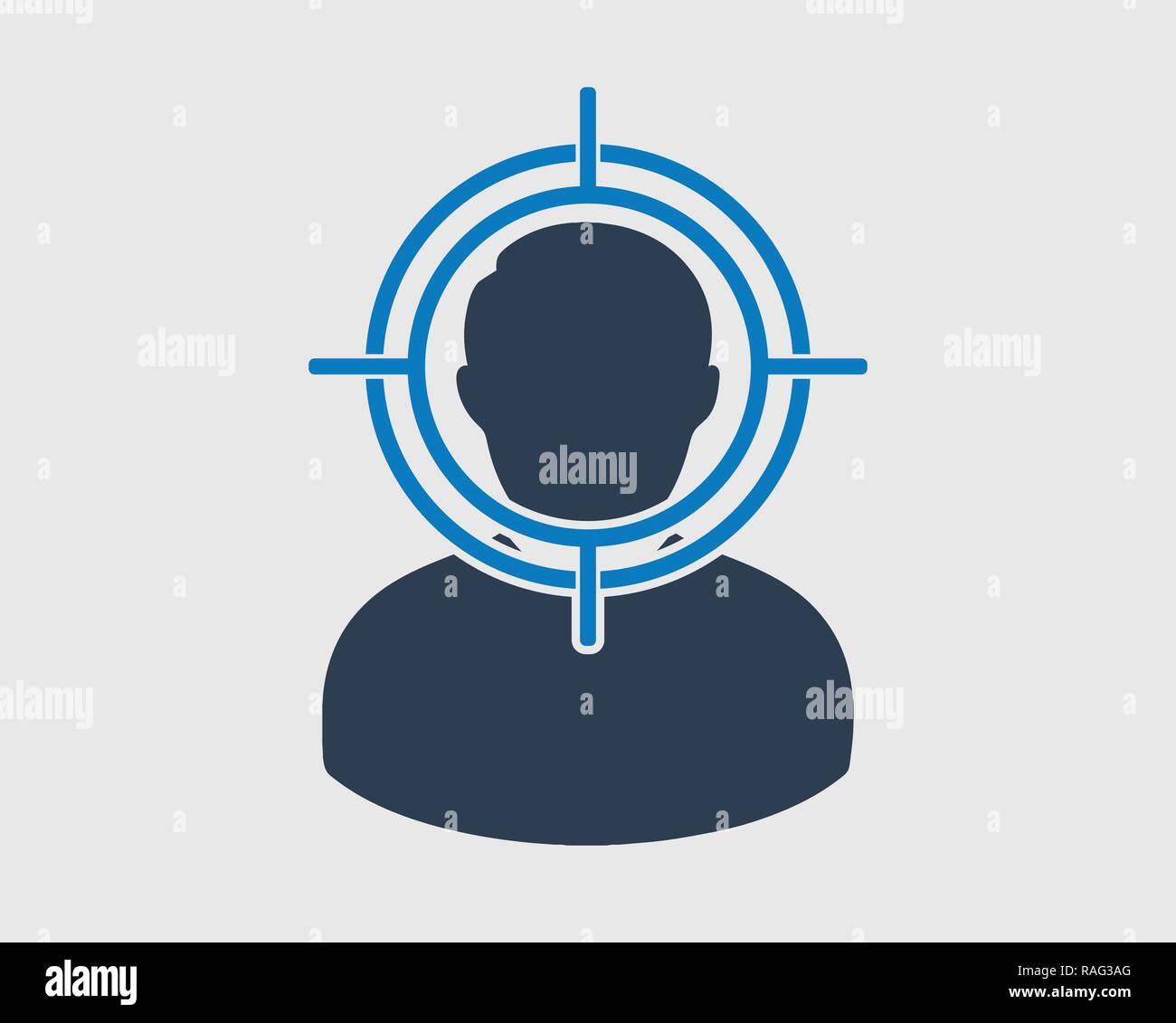 Target audience icon on gray background. Flat Icon vector eps. Stock Vector