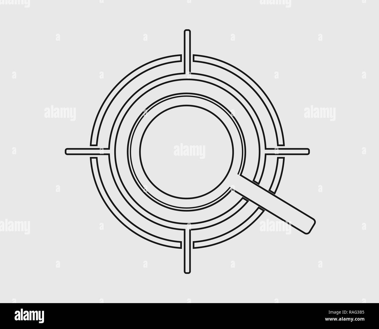 Target Fixing line Icon on gray background. Stock Vector