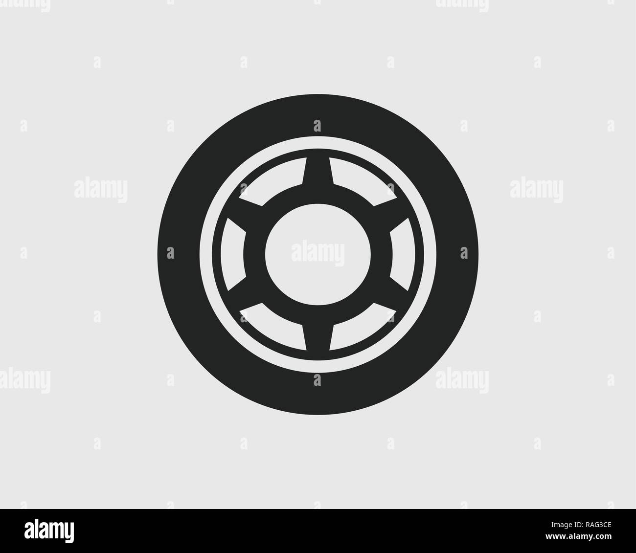 Car tear Icon on gray backgorund. Flat icon vector eps. Stock Vector