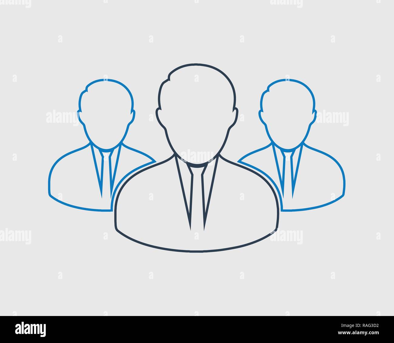 Corporate Team line Icon on gray Background. Stock Vector