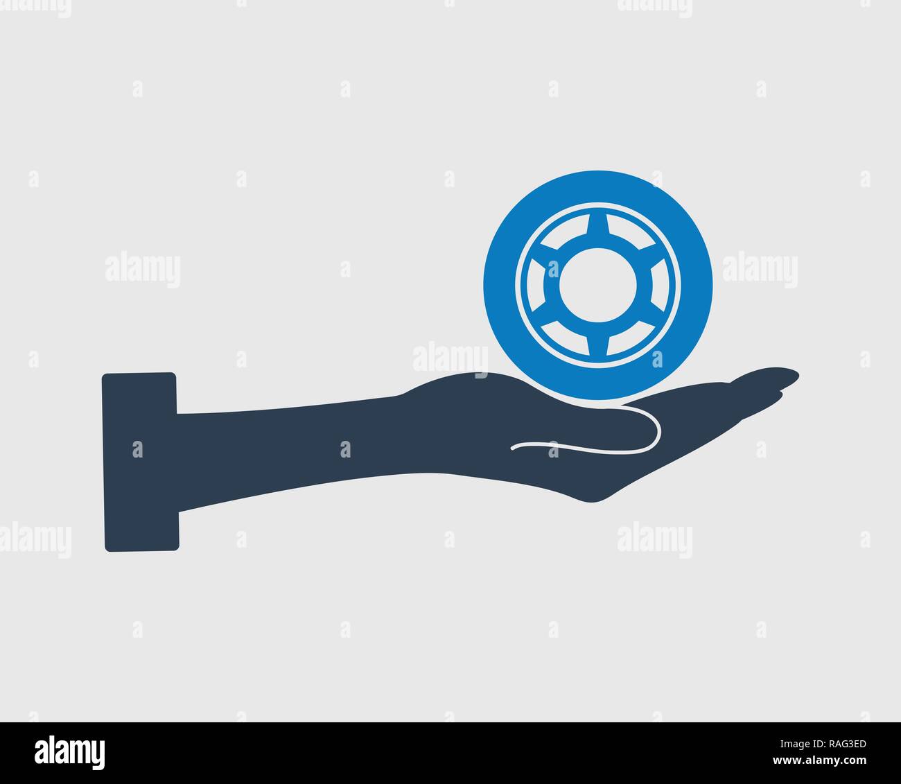 Car tear Service Icon on gray background Stock Vector
