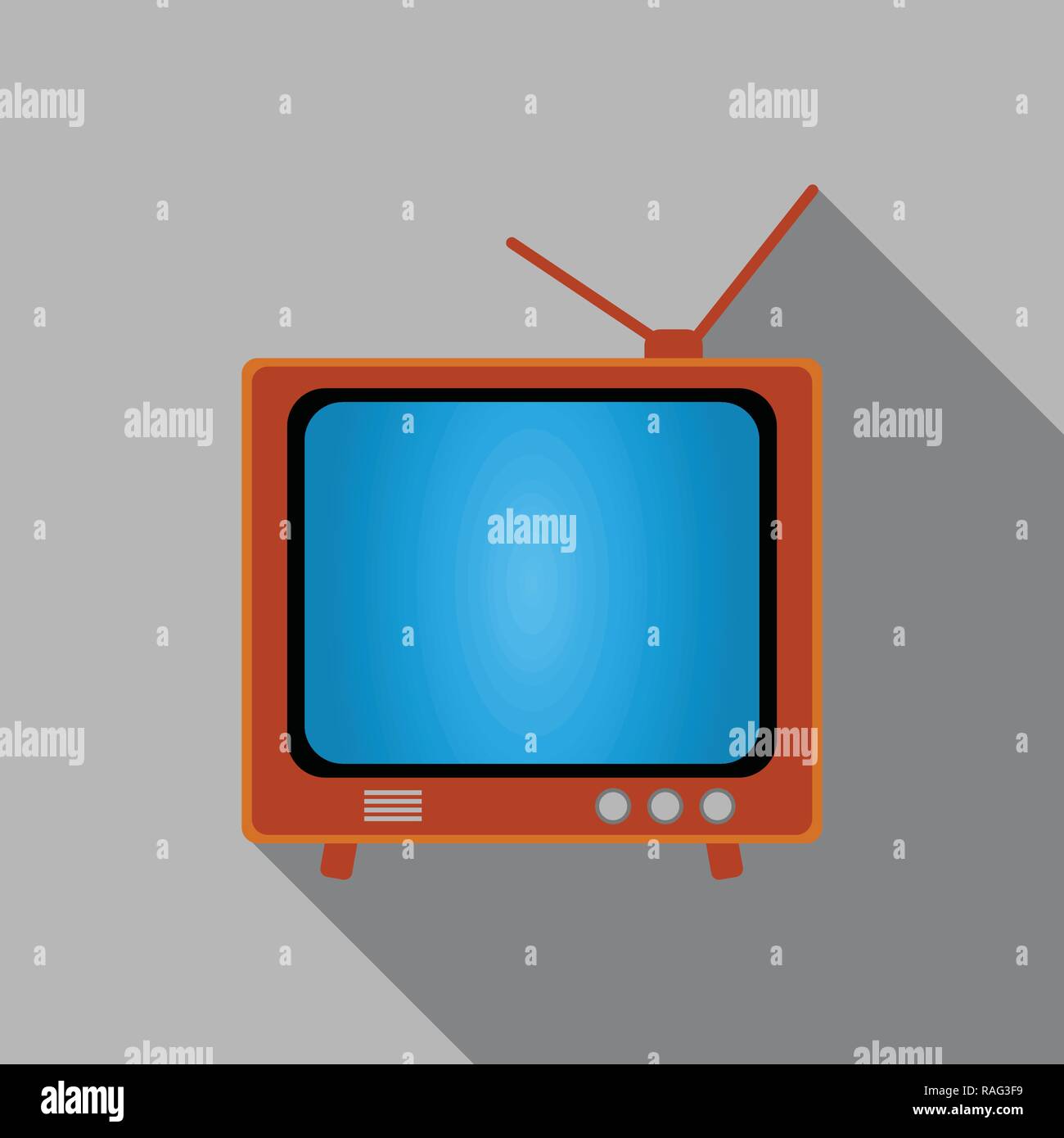Colorful Television Icon. Flat style Editable vector Stock Vector Image ...