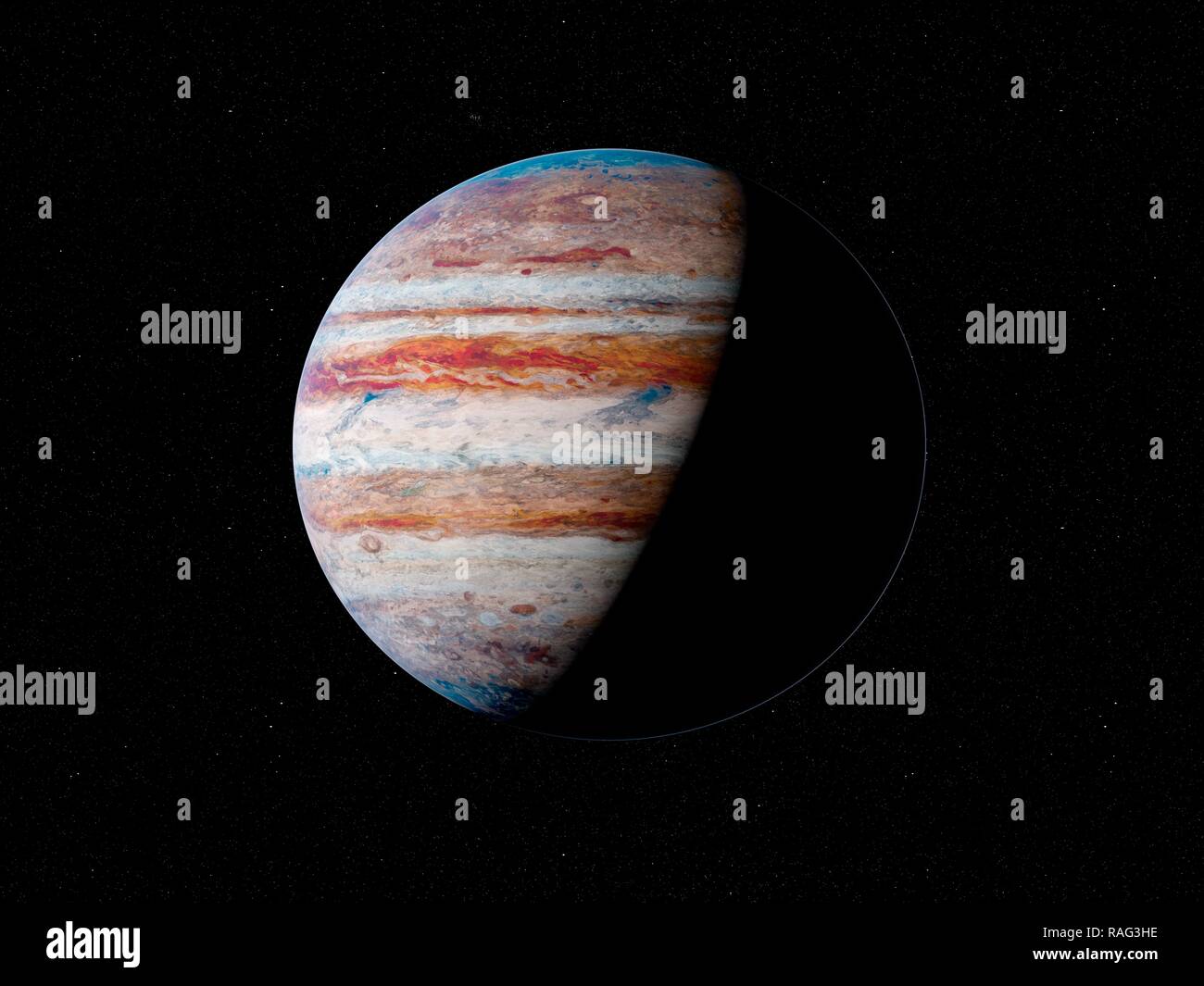 Illustration of Jupiter. Stock Photo