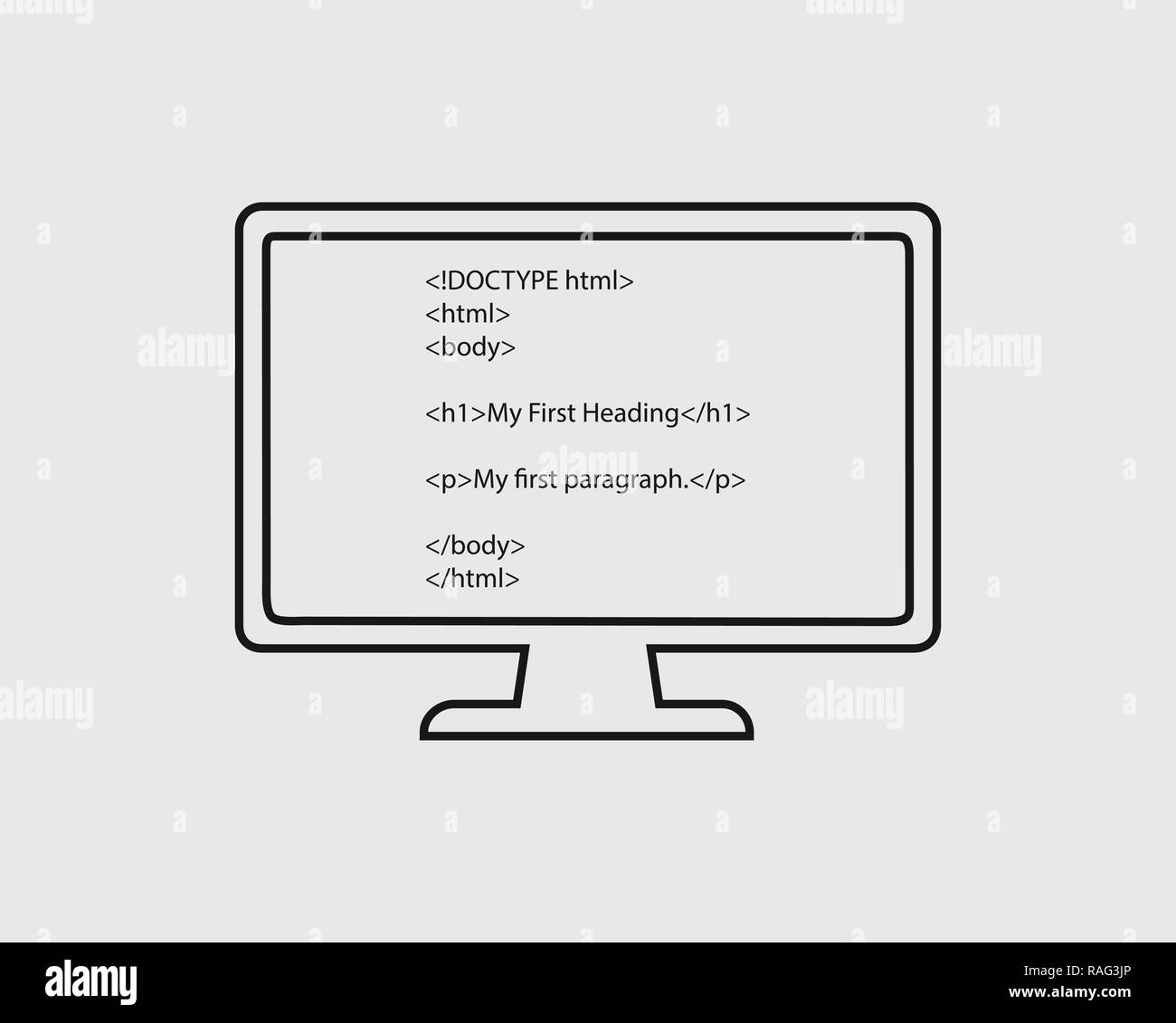 Computer programming code screen Black and White Stock Photos & Images ...