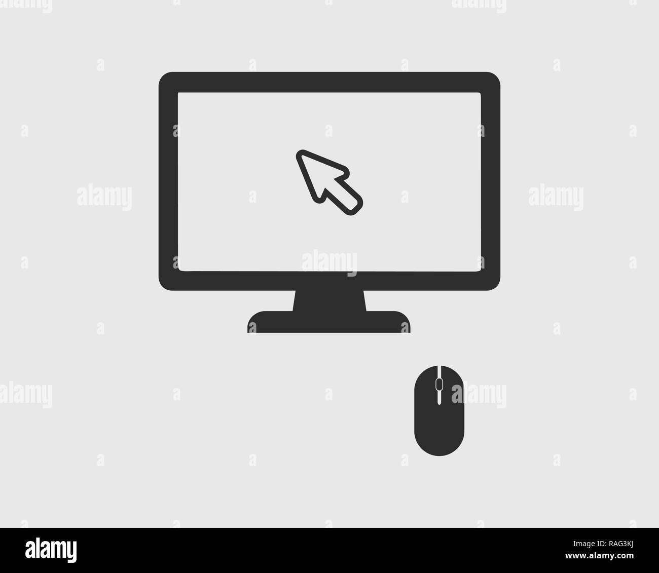 Wireless Mouse and cursors icon on computer monitor Stock Vector Image ...