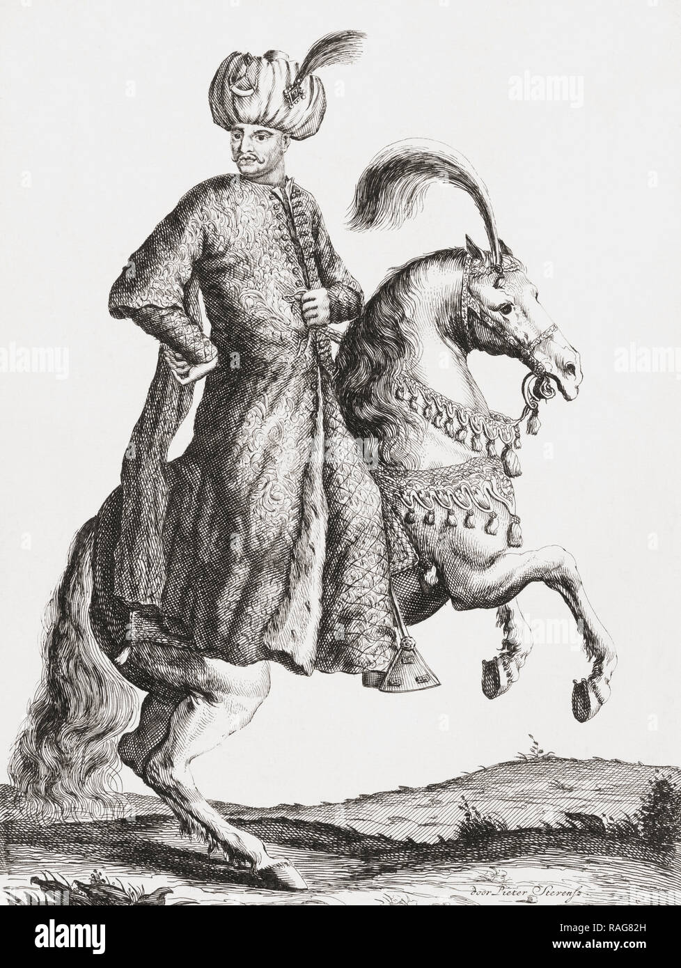 Mehmed IV, also known as Mehmet IV and Mehmed or Mehmet the Hunter, 1642-1693.  Sultan of the Ottoman Empire. After an 18th century print. Stock Photo