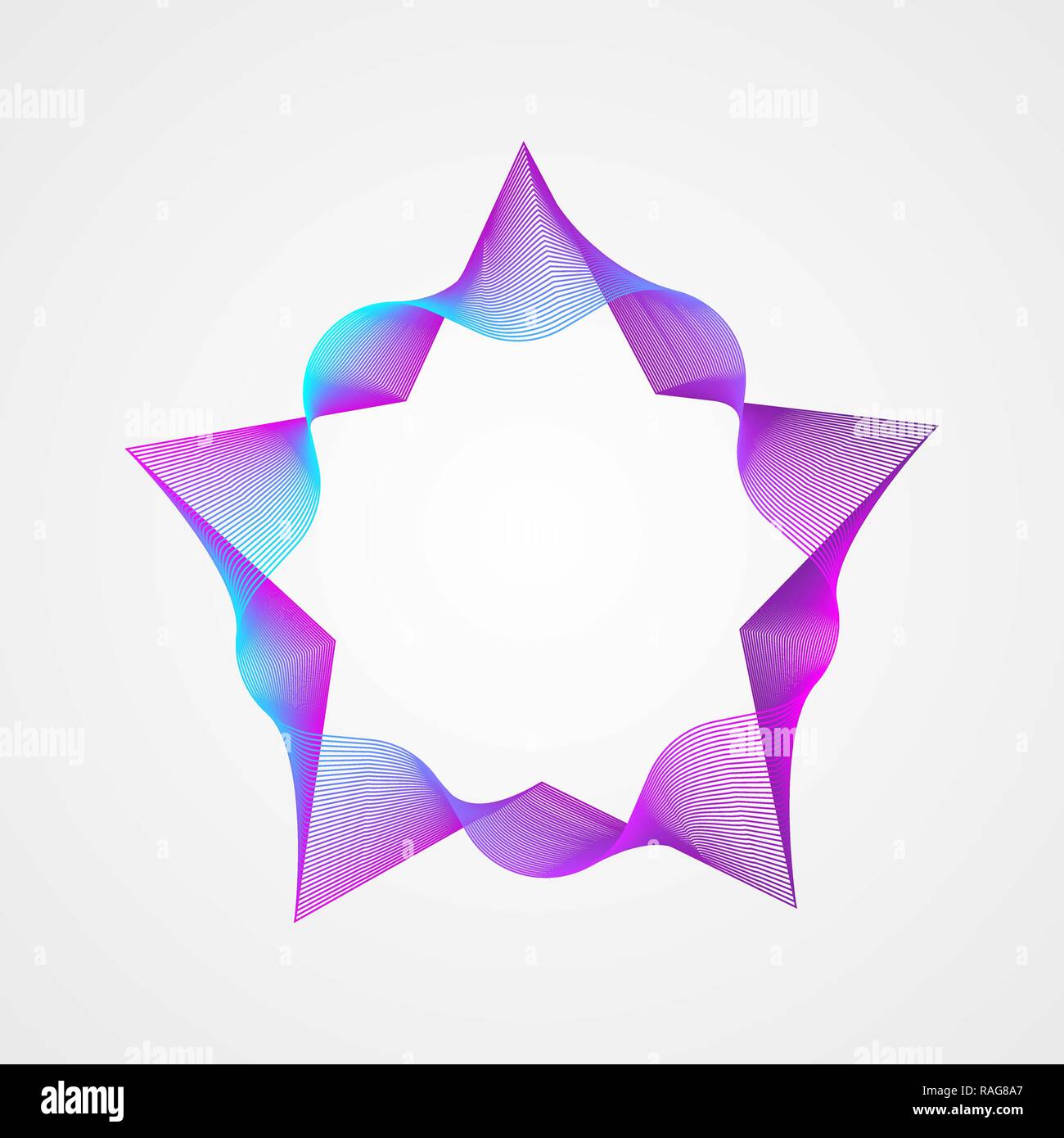 Star gradient rectangular frame. Stylized Guilloche Element 10 eps Stock Vector