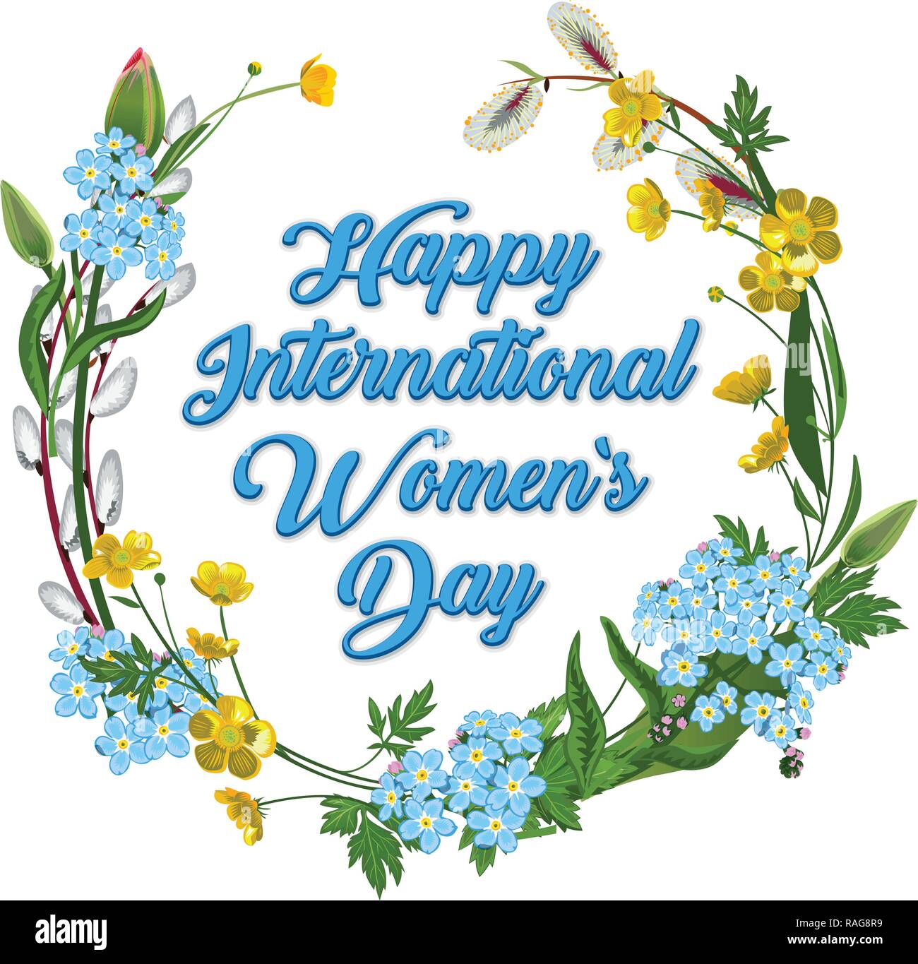 8 March, Happy International Women s Day. greeting card Stock Vector