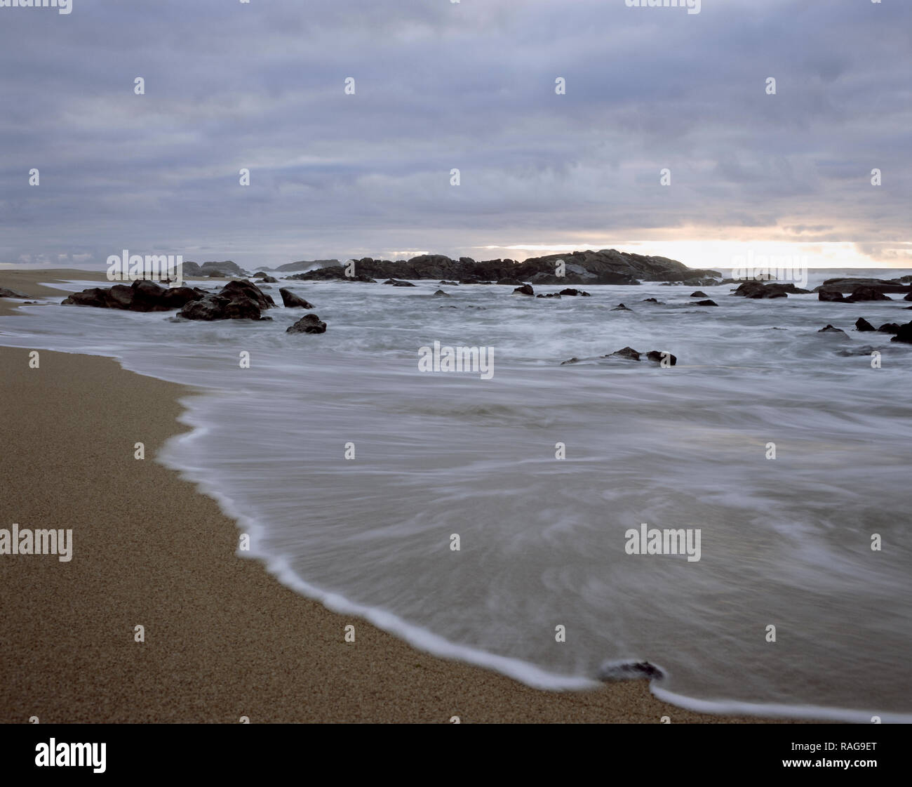 ANALOG PHOTOGRAPHY. Medium Format 6x7. Slide 120. Rough sea on a beach