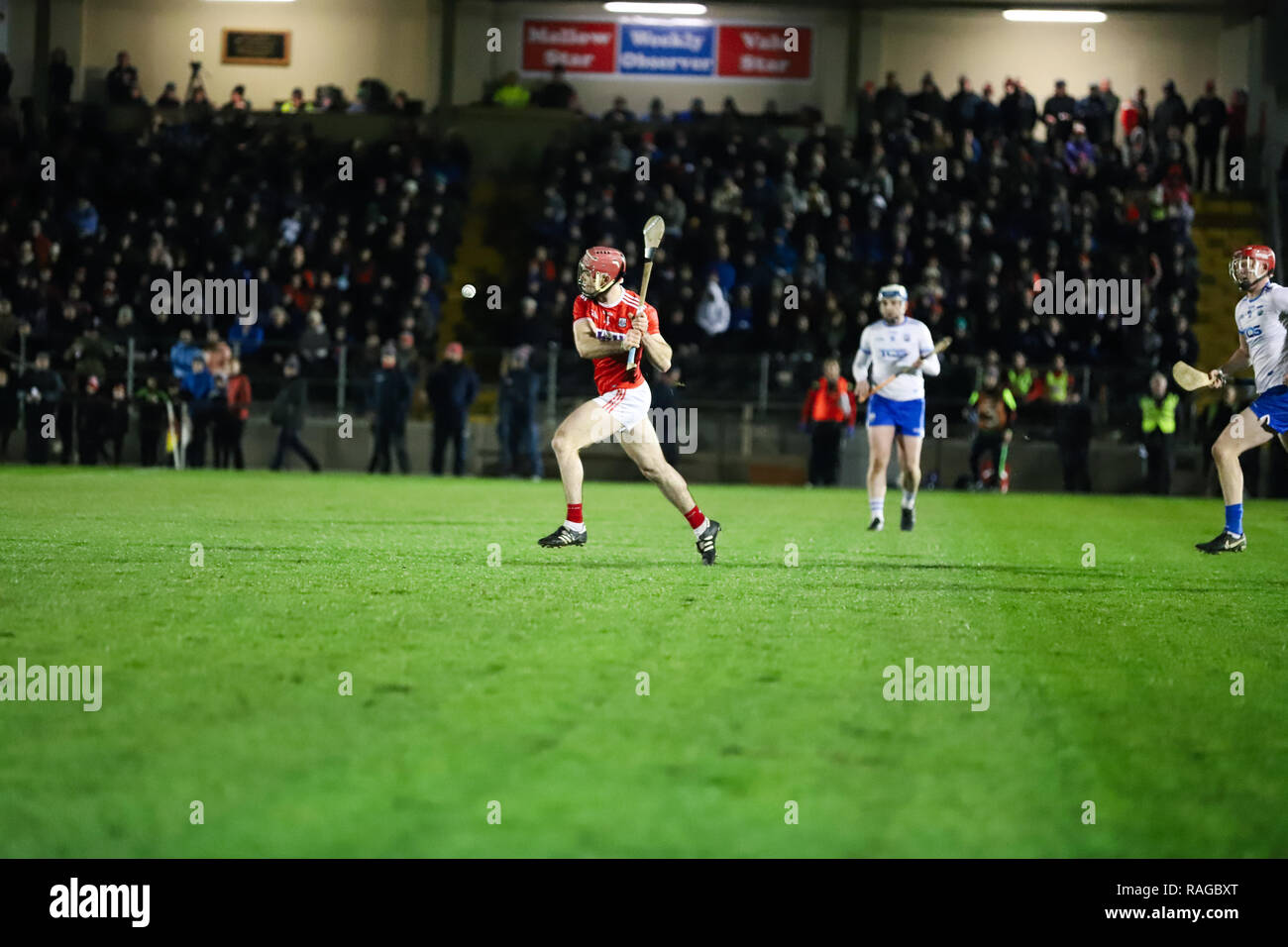 Co-Op Superstores Munster Hurling League 2019 match between Cork and Waterford at Mallow GAA Sports Complex. Stock Photo