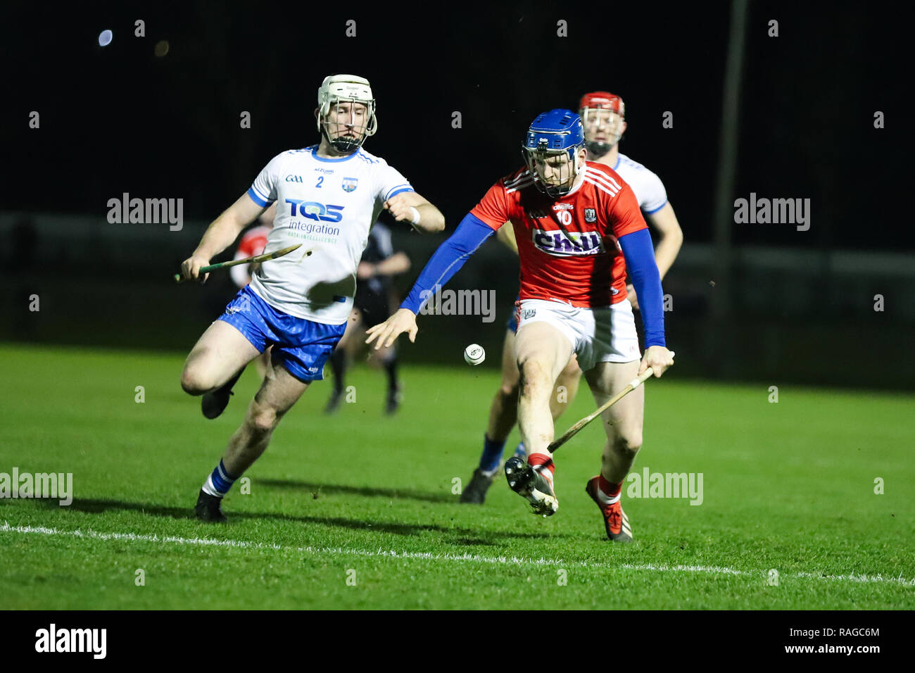 Co-Op Superstores Munster Hurling League 2019 match between Cork and Waterford at Mallow GAA Sports Complex. Stock Photo