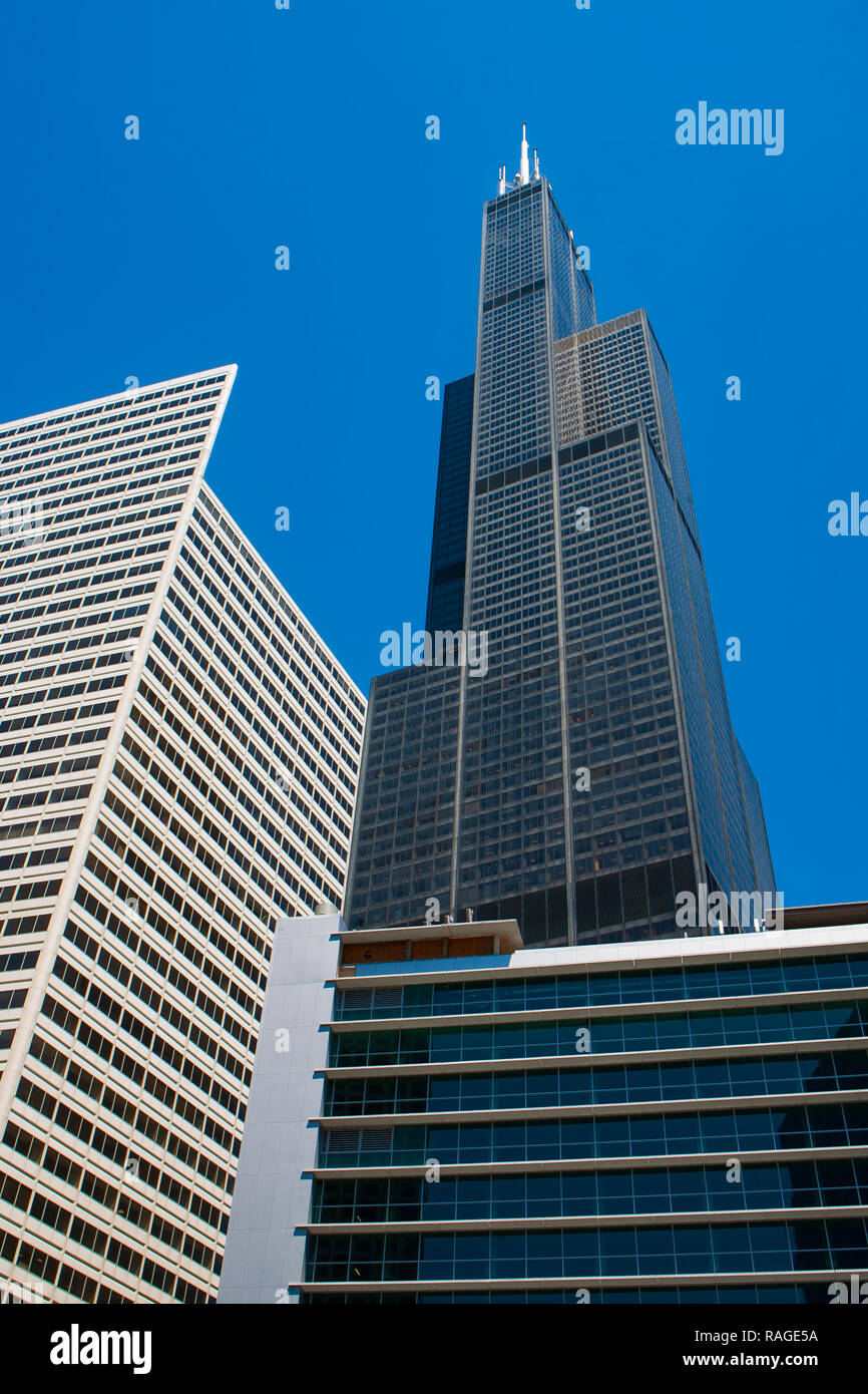 Chicago, Illinois, commonly known as the Windy-City, is the third most populated city in the United States. Stock Photo