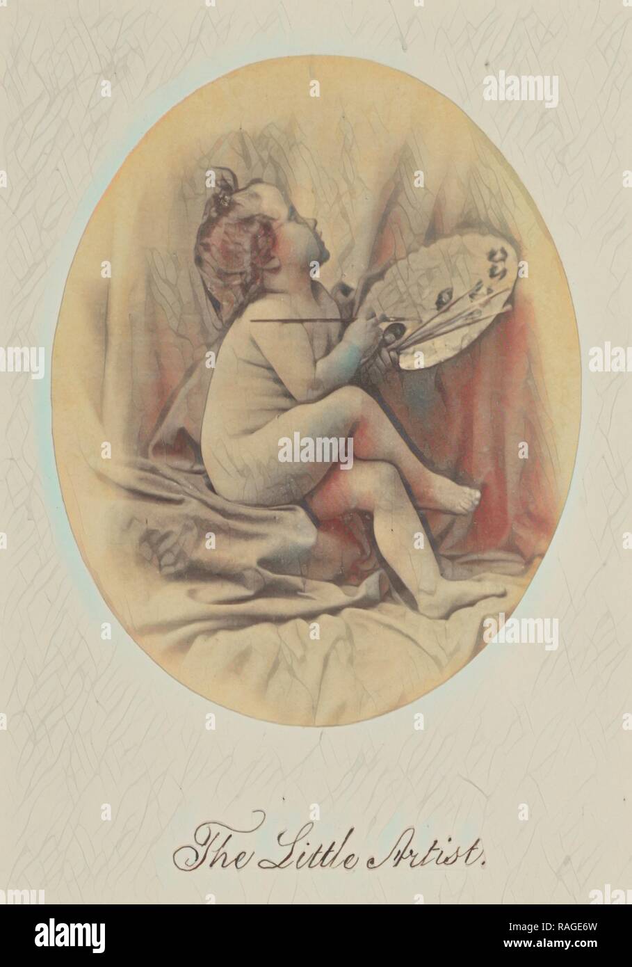 The Little Artist, Oscar Gustave Rejlander (British, born Sweden, 1813 - 1875), Great Britain, about 1865, Albumen reimagined Stock Photo