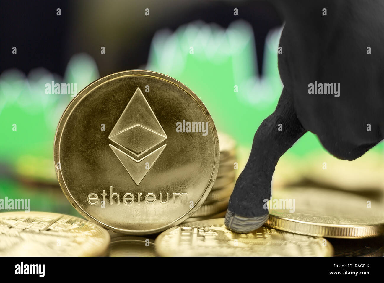 Bull market in Ethereum crypto currency. Bullish price trend and rise in  price Stock Photo - Alamy