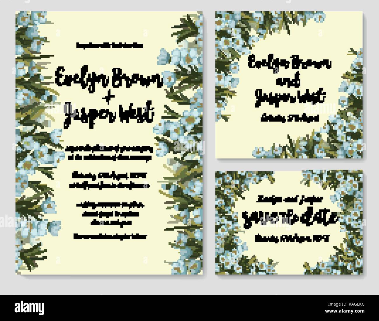 Blue green save date Stock Vector Images - Alamy